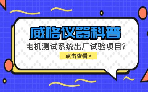 威格儀器-電機(jī)測(cè)試系統(tǒng)出廠試驗(yàn)項(xiàng)目有哪些？插圖